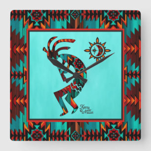 Southwest Kokopelli Square Wall Clock