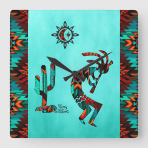 Southwest Kokopelli Square Wall Clock