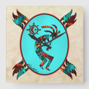 Southwest Kokopelli Square Wall Clock