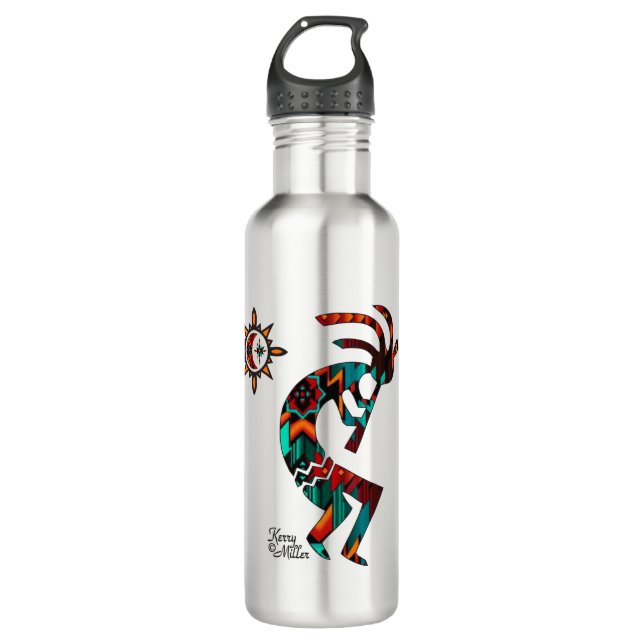 Southwest Kokopelli Stainless Steel Water Bottle (Front)
