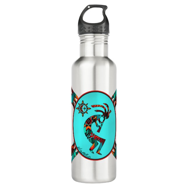 Southwest Kokopelli Stainless Steel Water Bottle (Front)