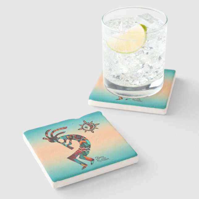 Southwest Kokopelli Stone Coaster (Side)