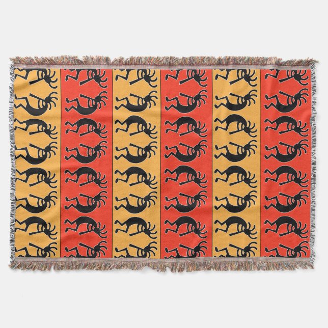 Southwest Kokopelli Throw Blanket (Front)