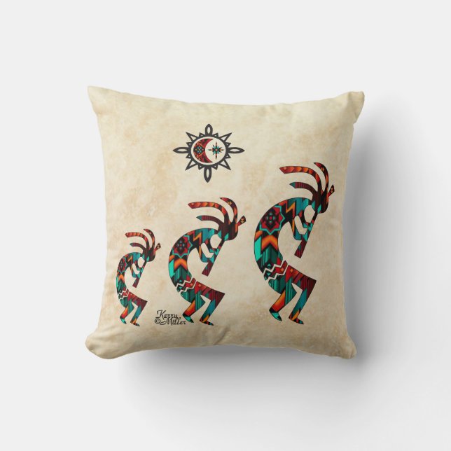Southwest Kokopelli Throw Pillow (Front)