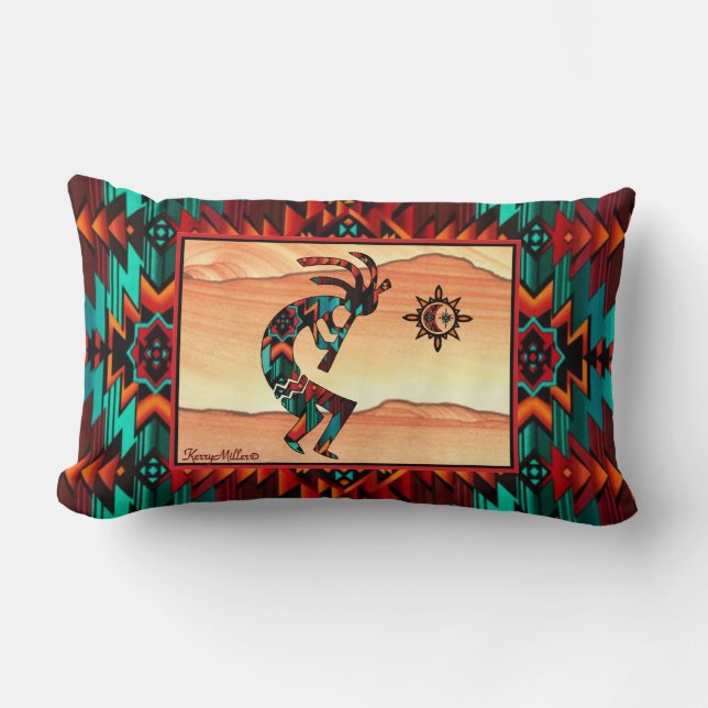 Southwest Kokopelli Throw Pillow (Front)