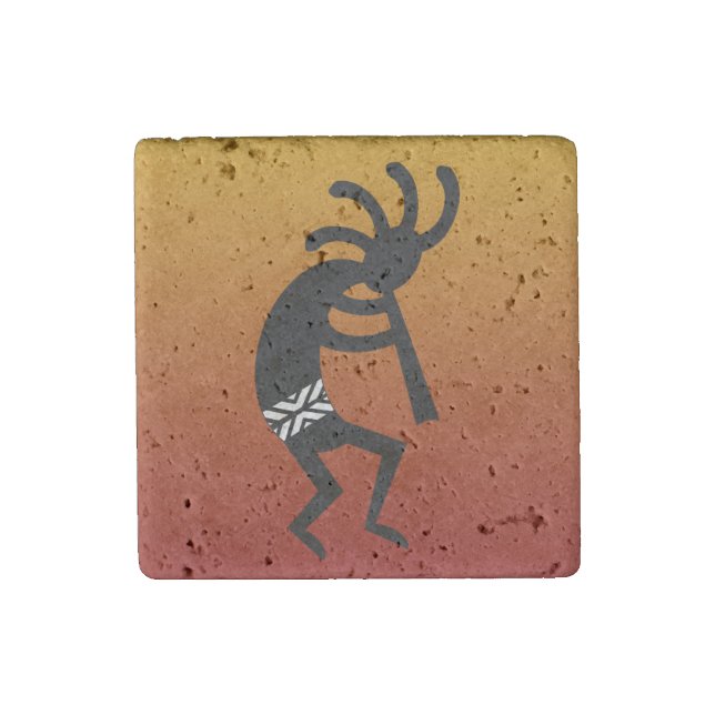 Southwest Kokopelli Travertine Magnet (Front)