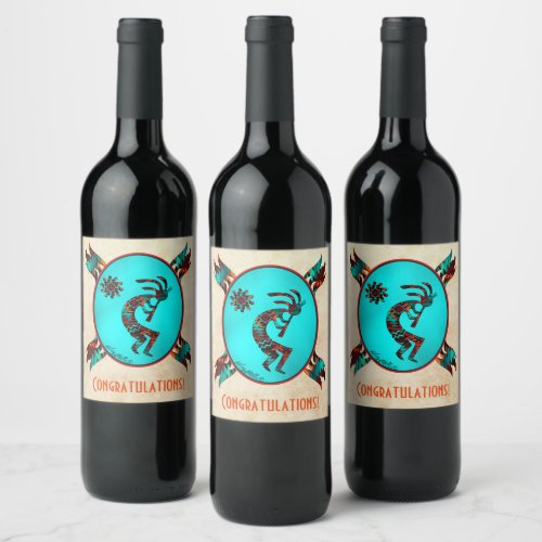 Southwest Kokopelli Wine Label