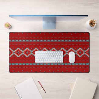Southwest Mesas Red and Turquoise Geometric Print