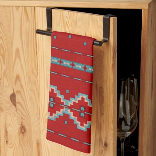 Southwest Mesas Red and Turquoise Kitchen Towel