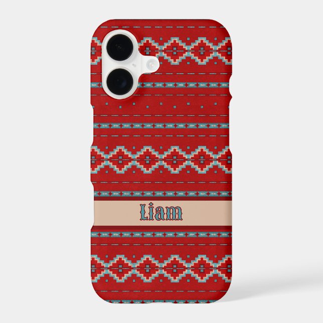  Southwest Mesas Red Geometric Design Personalized iPhone Case (Back)
