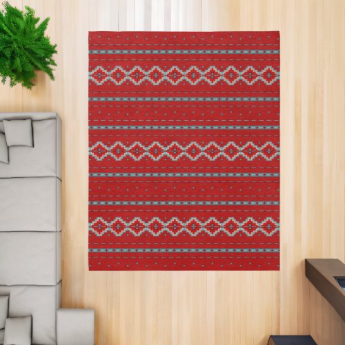Southwest Mesas Red  Turquoise 10x8 Rug
