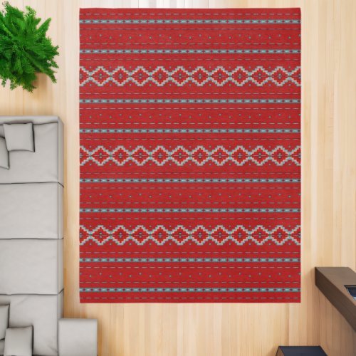 Southwest Mesas Red  Turquoise 12x9 Rug