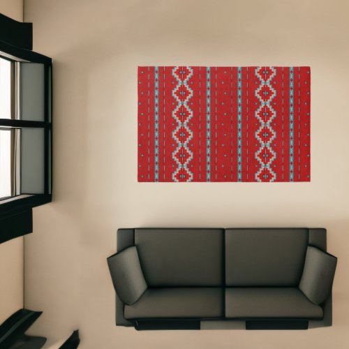 Southwest Mesas Red  Turquoise 6x4 Rug