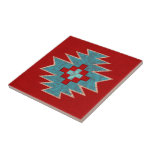 Southwest Mesas Red &amp; Turquoise Ceramic Tile