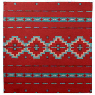 Southwest Mesas Red & Turquoise Cloth Napkin