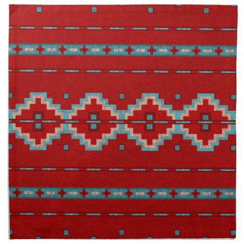 Southwest Mesas Red  Turquoise Cloth Napkin