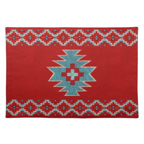 Southwest Mesas Red  Turquoise Cloth Placemat