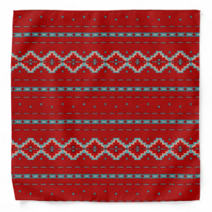 Southwest Mesas Red & Turquoise Cowboy Bandana