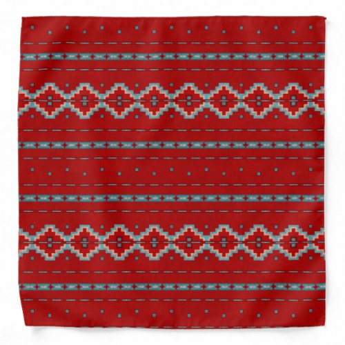 Southwest Mesas Red  Turquoise Cowboy Bandana