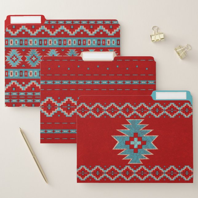 Southwest Mesas Red & Turquoise File Folder Set (Set)
