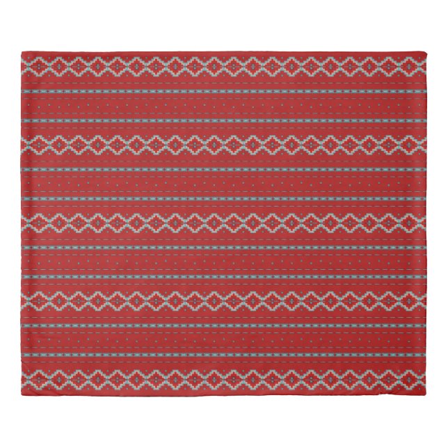 Southwest Mesas Red & Turquoise King Duvet Cover (Front)