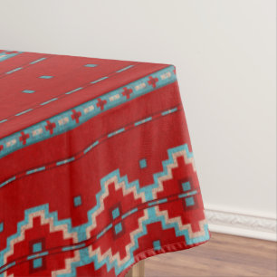 Southwest Mesas Red & Turquoise Large Tablecloth