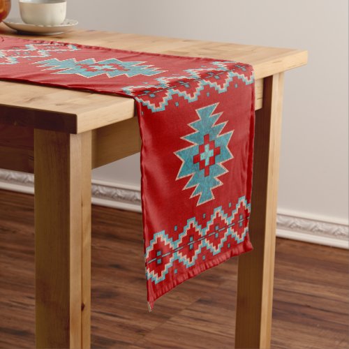 Southwest Mesas Red  Turquoise Medium Table Runner