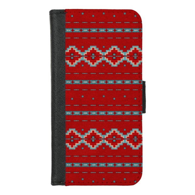 Southwest Mesas Red & Turquoise Phone Wallet Case (Front)