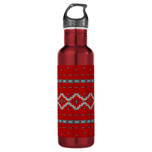 Southwest Mesas Red  Turquoise Stainless Steel Water Bottle