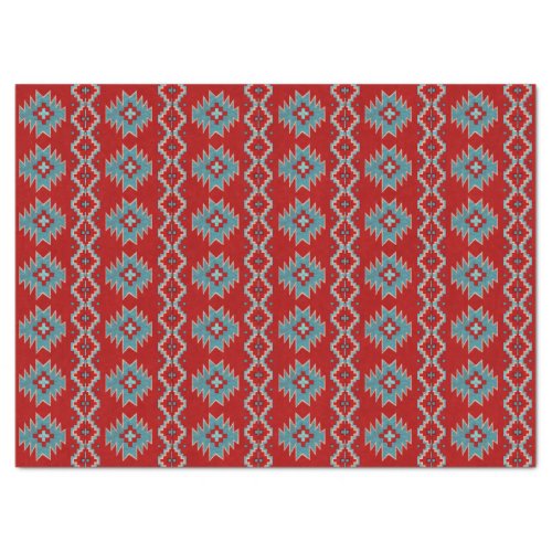 Southwest Mesas Red  Turquoise Tissue Paper