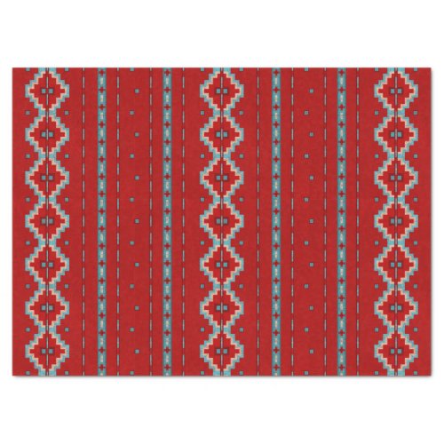 Southwest Mesas Red  Turquoise Tissue Paper