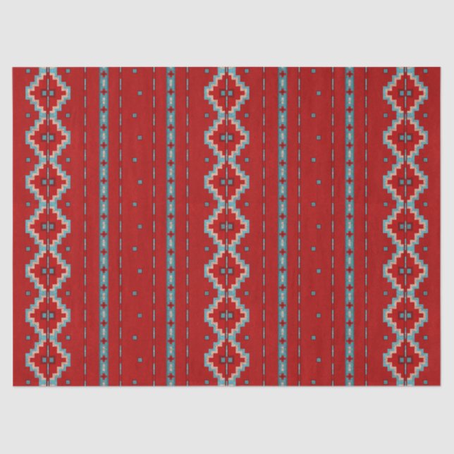 Southwest Mesas Red & Turquoise Tissue Paper (Front)