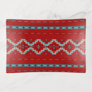 Southwest Mesas Red & Turquoise Trinket Tray