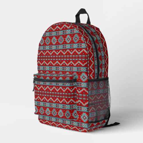 Southwest Mesas Turquoise and Red Geometric Printed Backpack