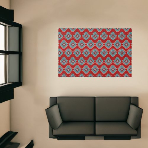 Southwest Mesas Turquoise  Red 6x4 Rug