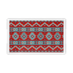 Southwest Mesas Turquoise & Red Acrylic Tray