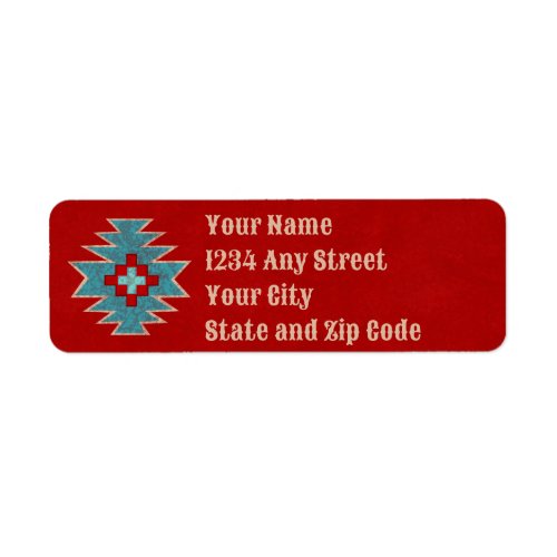 Southwest Mesas Turquoise  Red Address Label