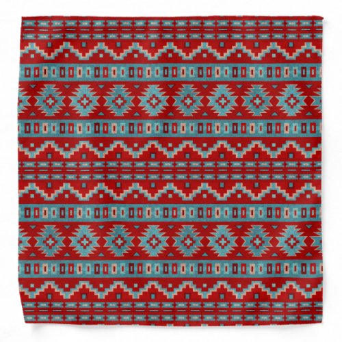 Southwest Mesas Turquoise  Red  Bandana