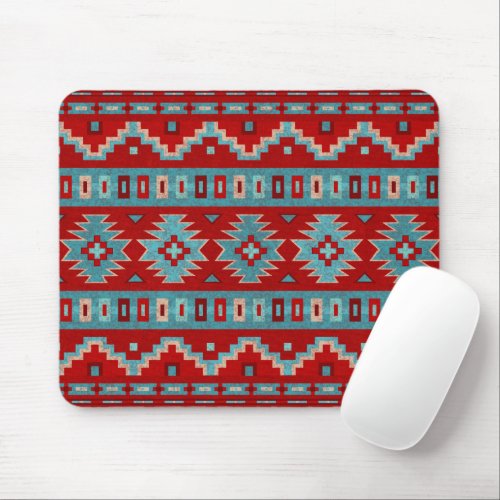 Southwest Mesas Turquoise  Red Mouse Pad