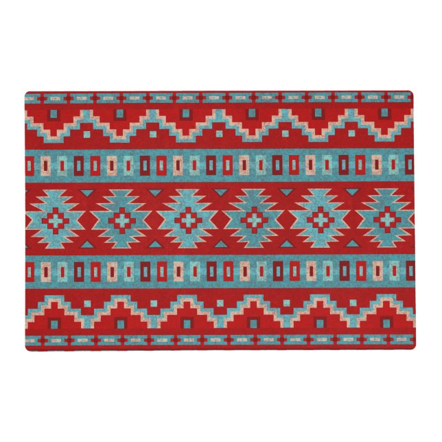 Southwest Mesas Turquoise & Red  Placemat (Front)