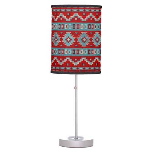 Southwest Mesas Turquoise  Red Table Lamp