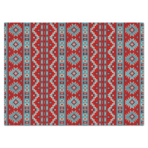 Southwest Mesas Turquoise  Red Tissue Paper