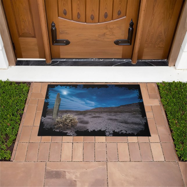 Southwest Moon Night Landscape Arizona Doormat (Outdoor)