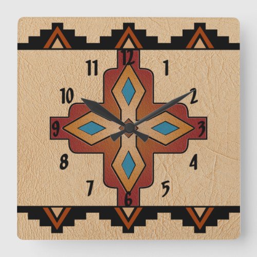 Southwest Motif Square Wall Clock