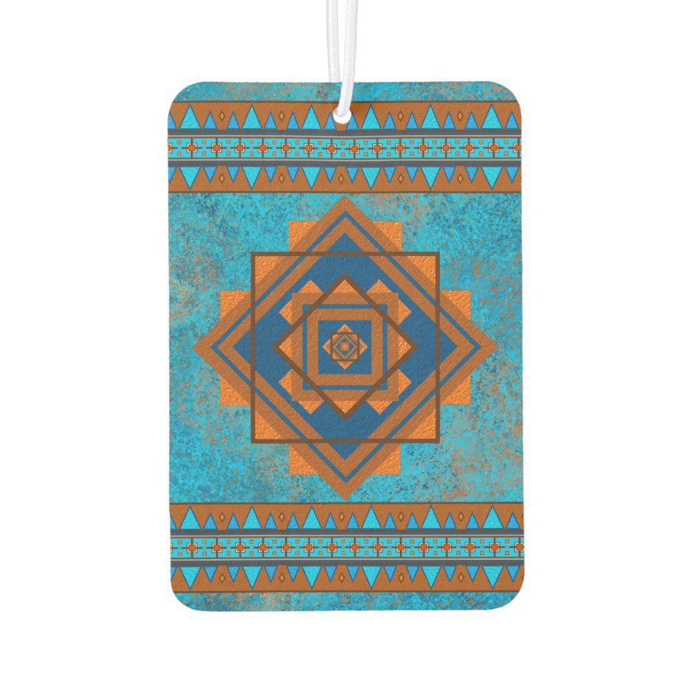 Southwest Mountain Peak Turquoise Geometric Design Air Freshener