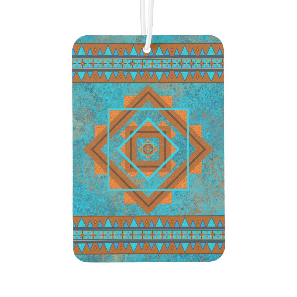 Southwest Mountain Peak Turquoise Geometric Design Air Freshener