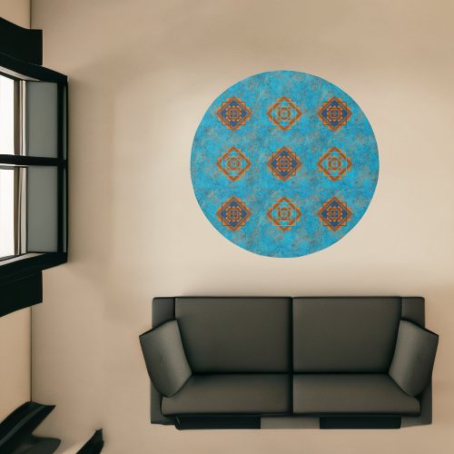 Southwest Mountain Peaks Geometric Turquoise 5 Rd Rug