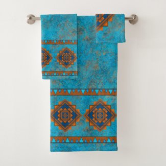 Southwest Mountain Peaks Geometric Turquoise