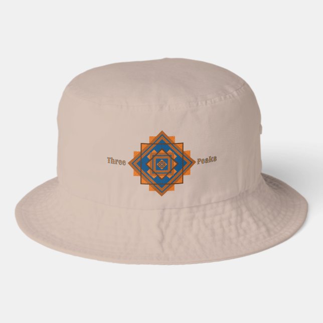 Southwest Mountain Peaks Motif Personalized  Bucket Hat (Front)