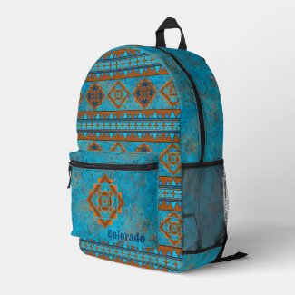 Southwest Mountain Peaks Personalized Turquoise 